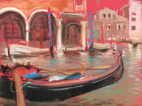 Пейзаж акварель Венеция